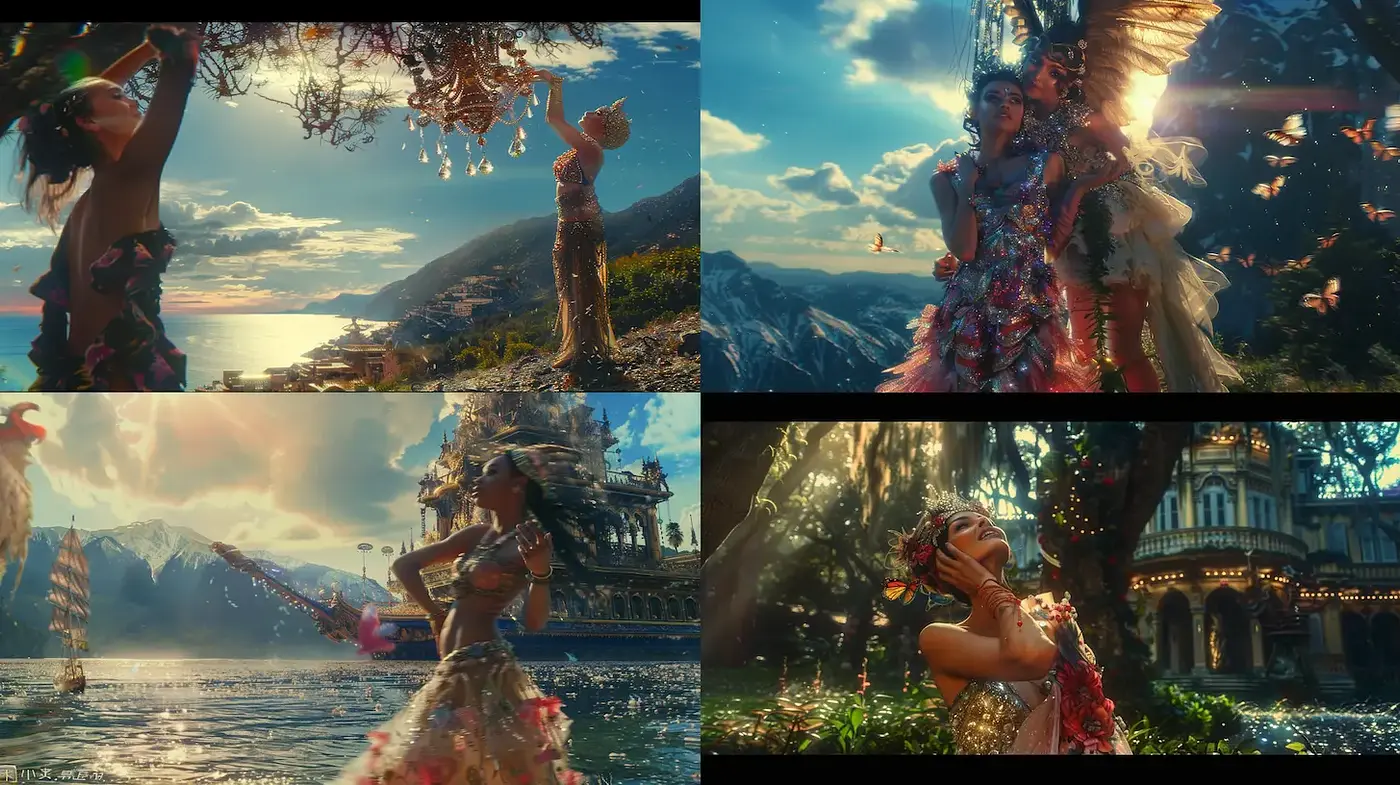 Captivating Fantasy Landscapes with Ethereal Figures - Midjourney sref style