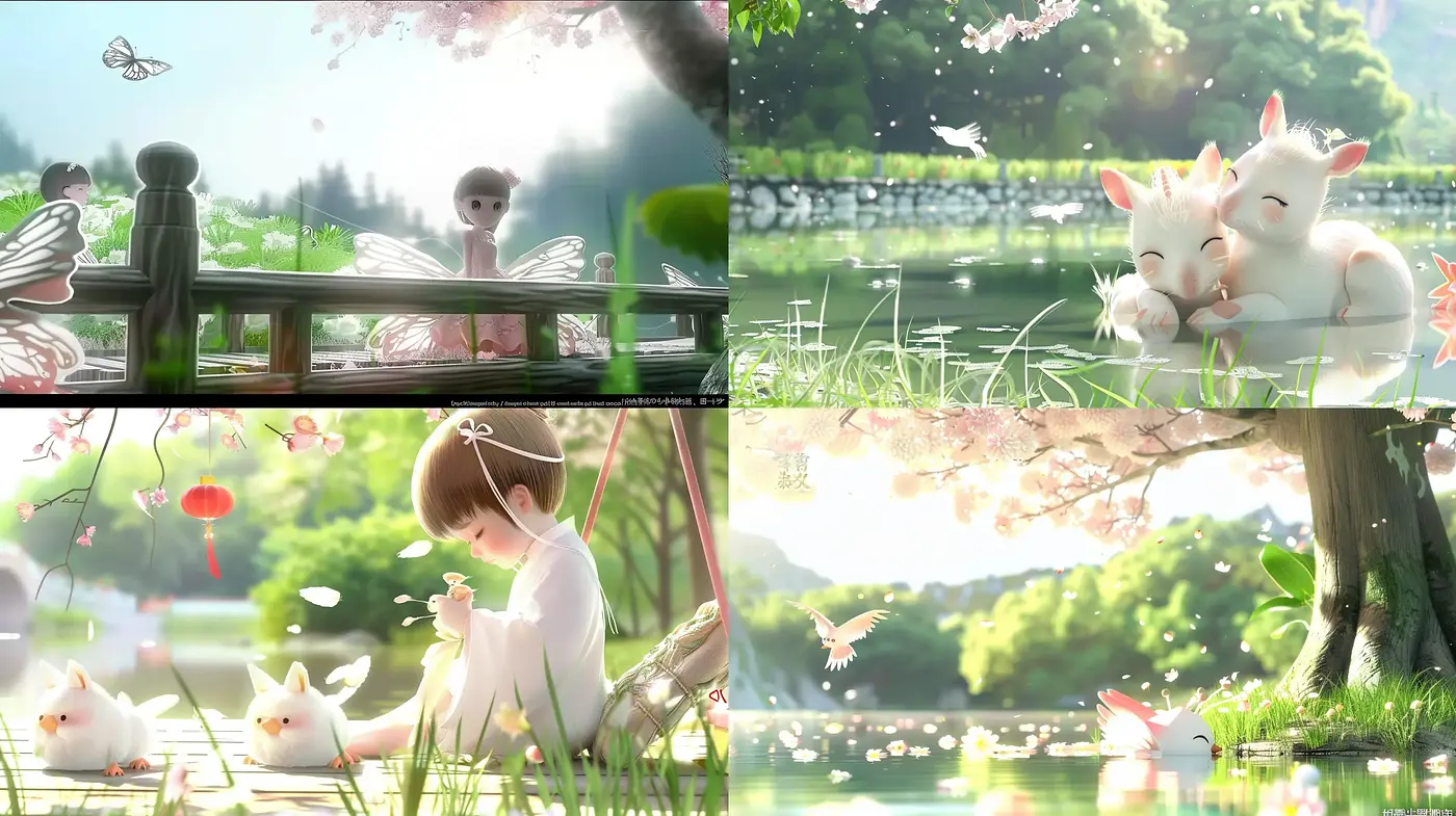 Idyllic Serenity in Soft Pastel Hues with Anime Influence - Midjourney sref style