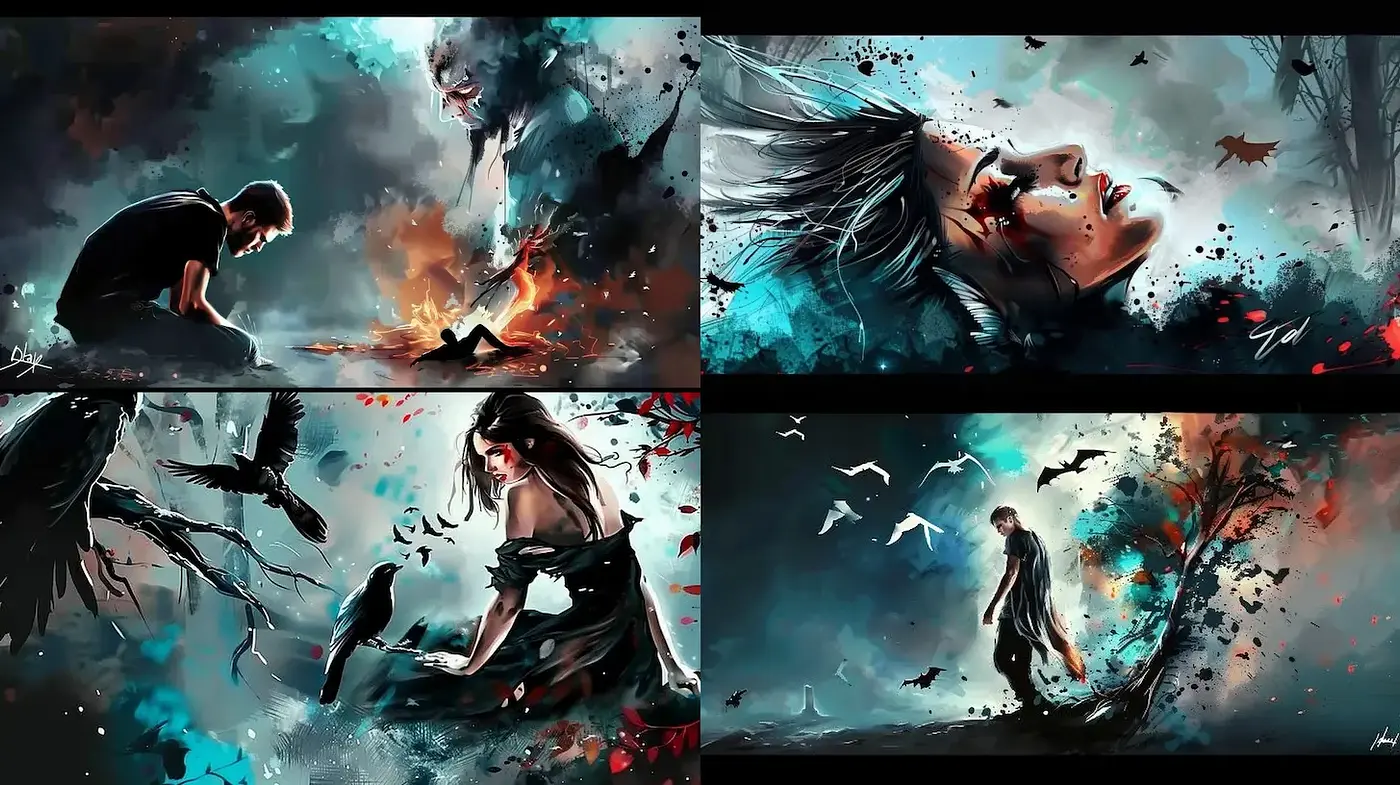Emotionally Charged Surrealist Imagery with Mystical Elements - Midjourney sref style
