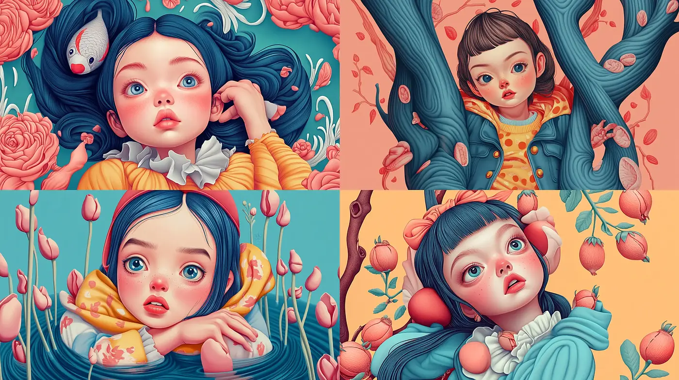 Ethereal Whimsy in Pastel: A Dreamlike Synchronous Fusion - Midjourney sref style