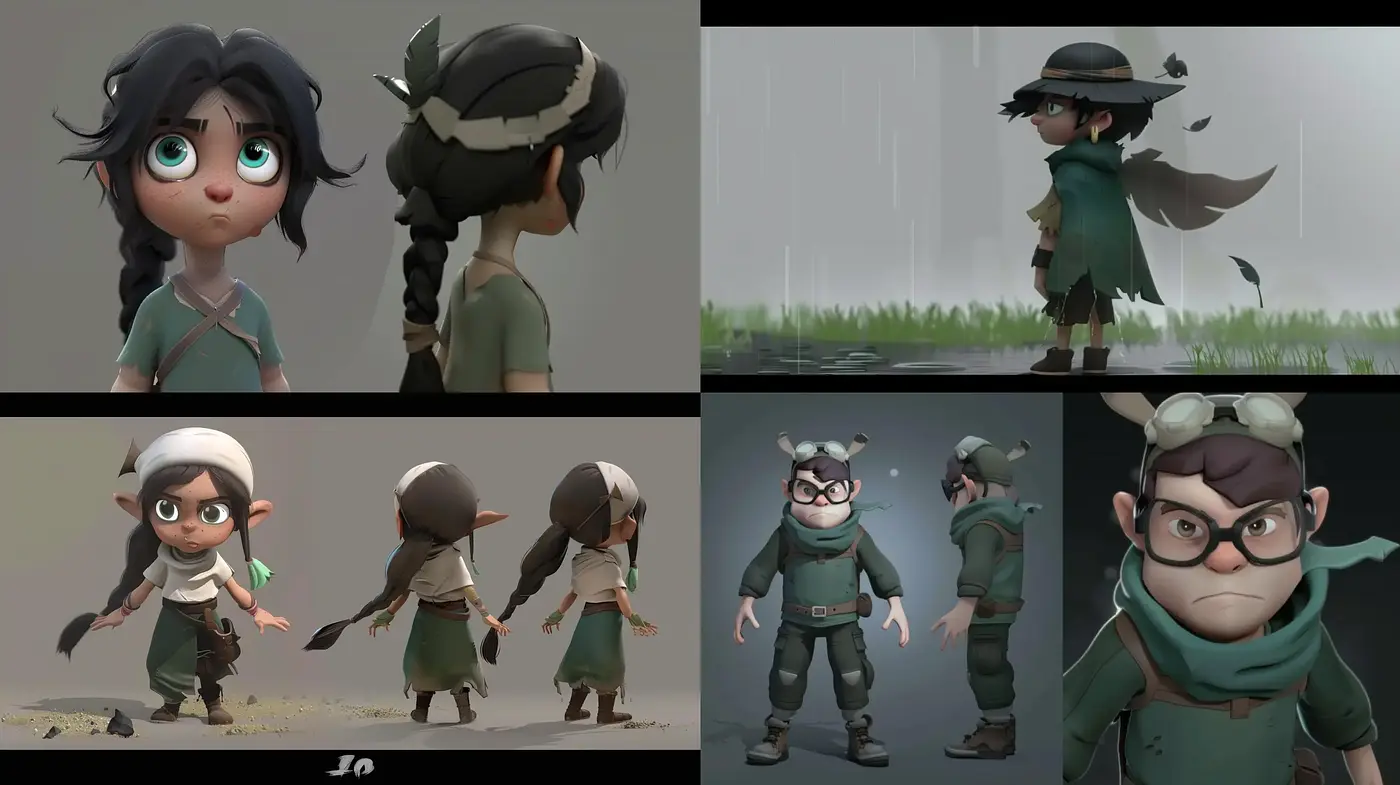 Misty Forest Adventurer in Soft Animation Style - Midjourney sref style