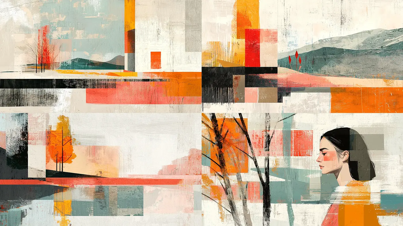 Abstract Geometric Harmony with Autumnal Hues - Midjourney sref style