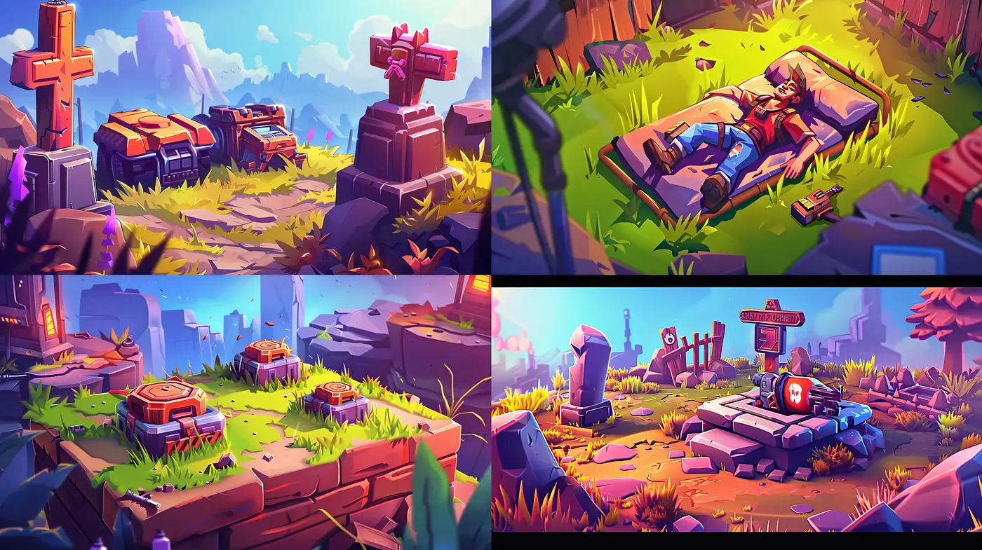 Saturated Hues and Stylized Landscape Vistas - Midjourney sref style