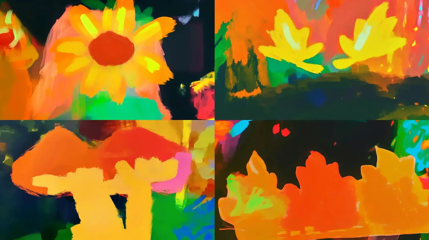 Vibrant Abstract Brushwork Panorama - Midjourney sref style