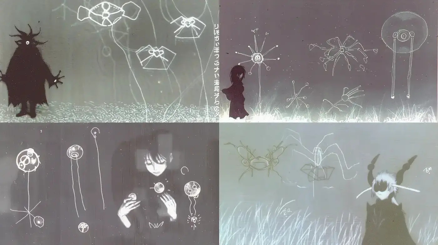 Ethereal Dreamscape in Monochrome Hues - Midjourney sref style