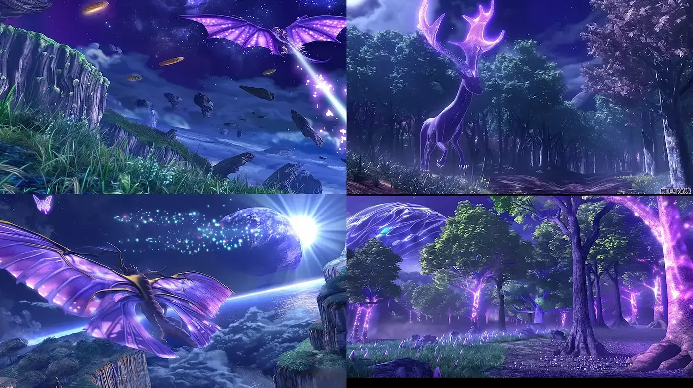 Ethereal Fantasy Landscape with Natural Elements - Midjourney sref style