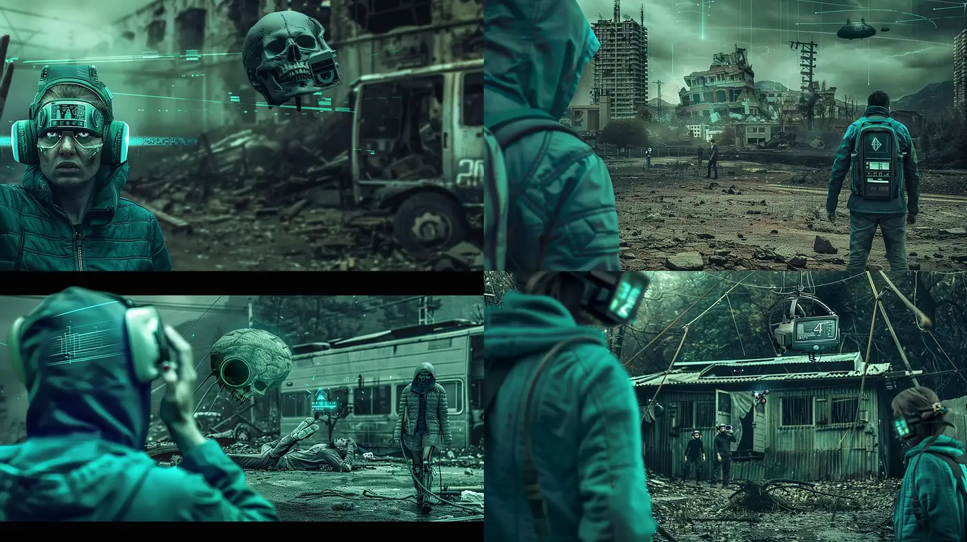 Dystopian Echoes: A Consistent Ode to Post-Apocalyptic Aesthetics - Midjourney sref style