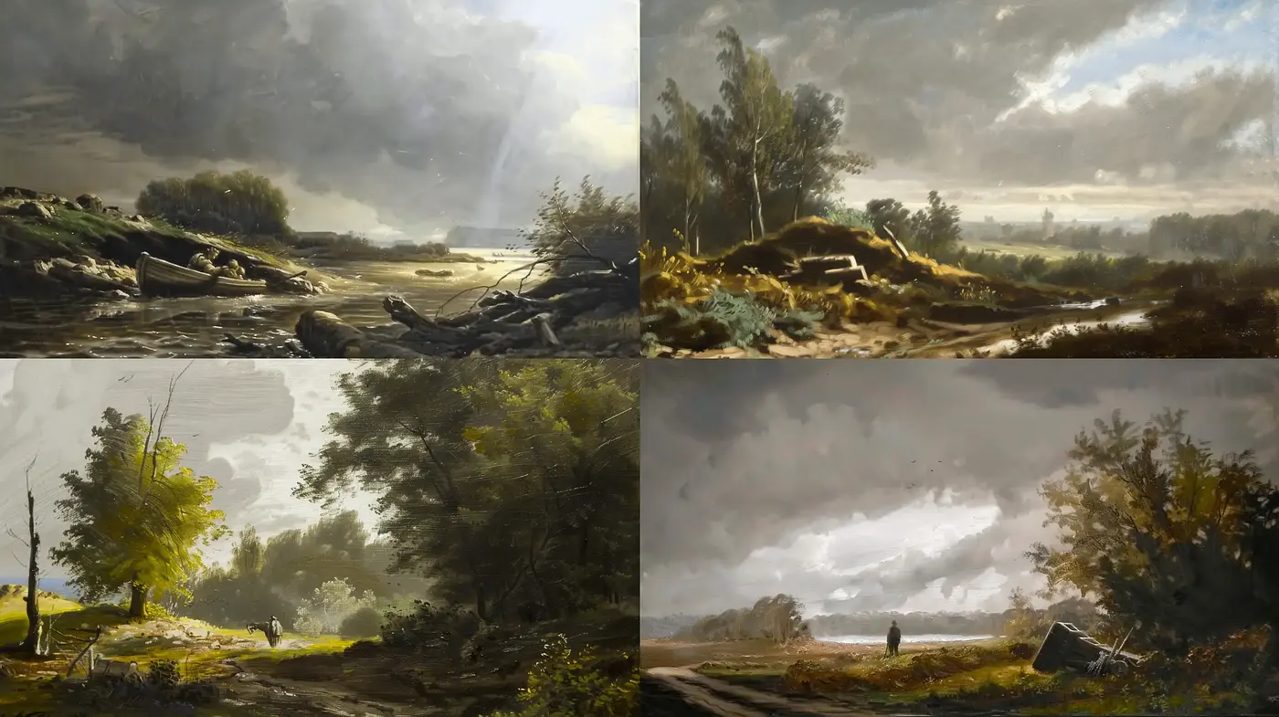 Luminous Landscape Portrayals in Romantic Realism - Midjourney sref style