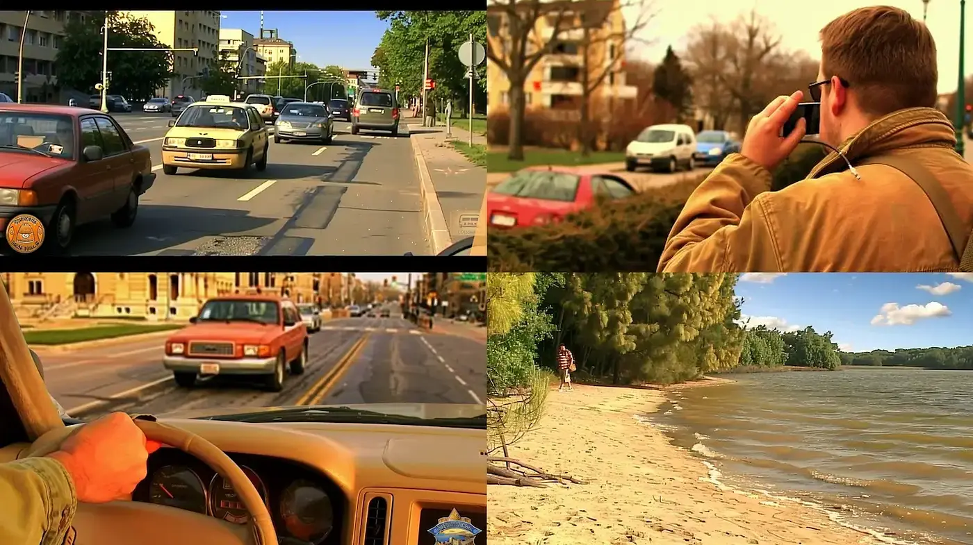 Warm, nostalgic urban and rural landscapes with a cinematic touch - Midjourney sref style