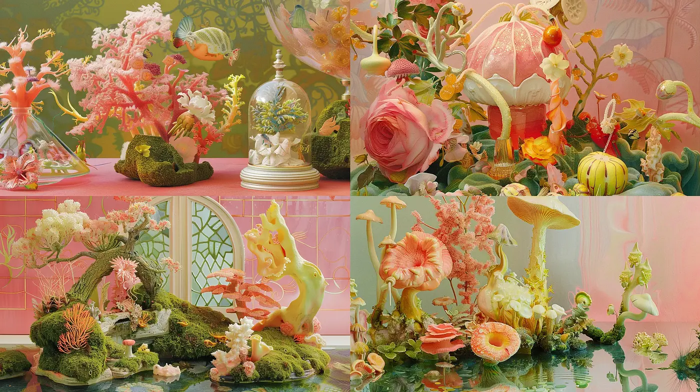 Ethereal Botanical Dreamscapes in Pastel - Midjourney sref style