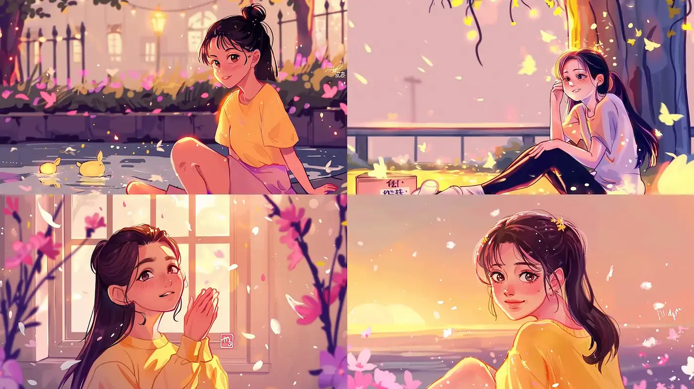 Charming Whimsical Illustrations with Soft Textures and Nostalgic Touch - Midjourney sref style