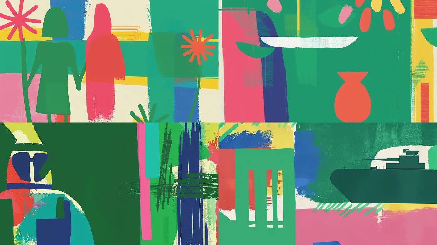 Abstract Fauvist Fusion with Distinctive Color Blocking - Midjourney sref style