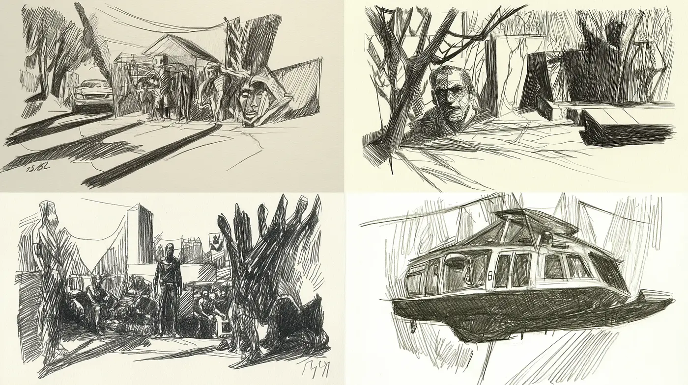 Sketchbook Chronicles: Expressive Ink Dynamics - Midjourney sref style