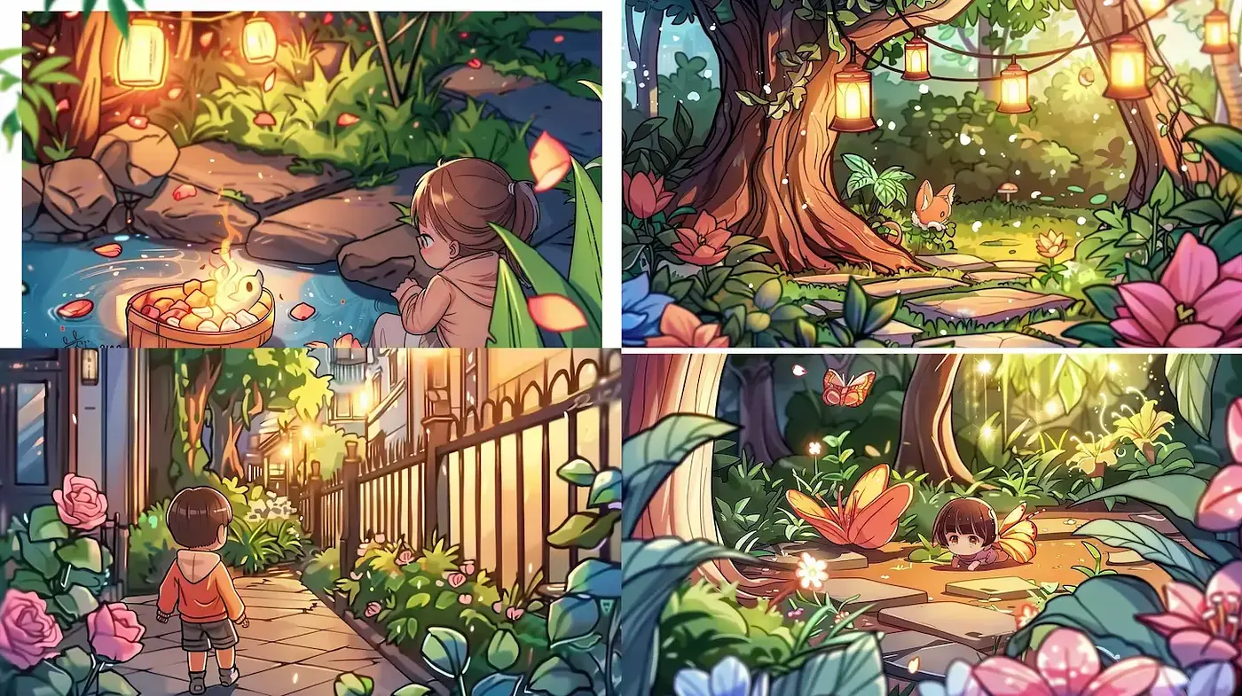 Enchanted Illustrations of Whimsical Nature Paths - Midjourney sref style