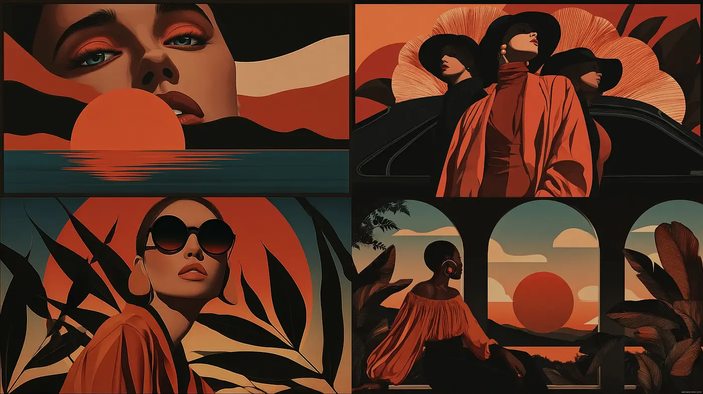 Stylized Portraits with a Warm, Retro Aesthetic - Midjourney sref style