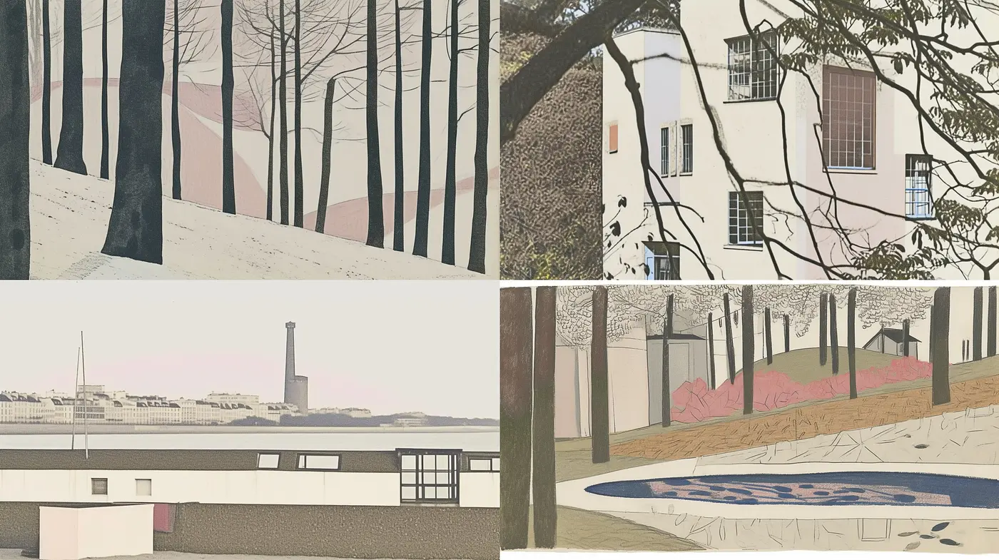 Subdued Harmony in Pastel: A Consistent Dance of Muted Tones and Texture across Varied Scenes - Midjourney sref style