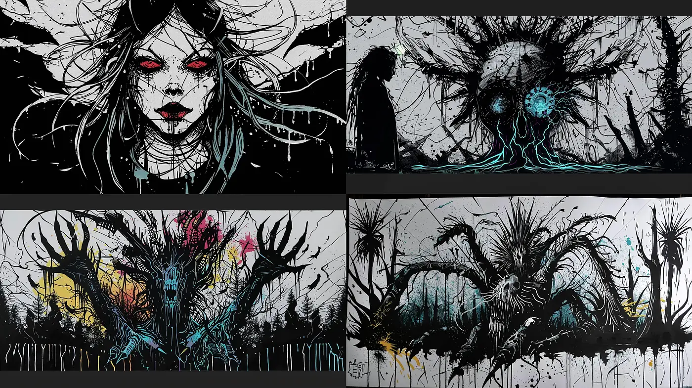 Abstract Expressionism Meets Street Art - Midjourney sref style