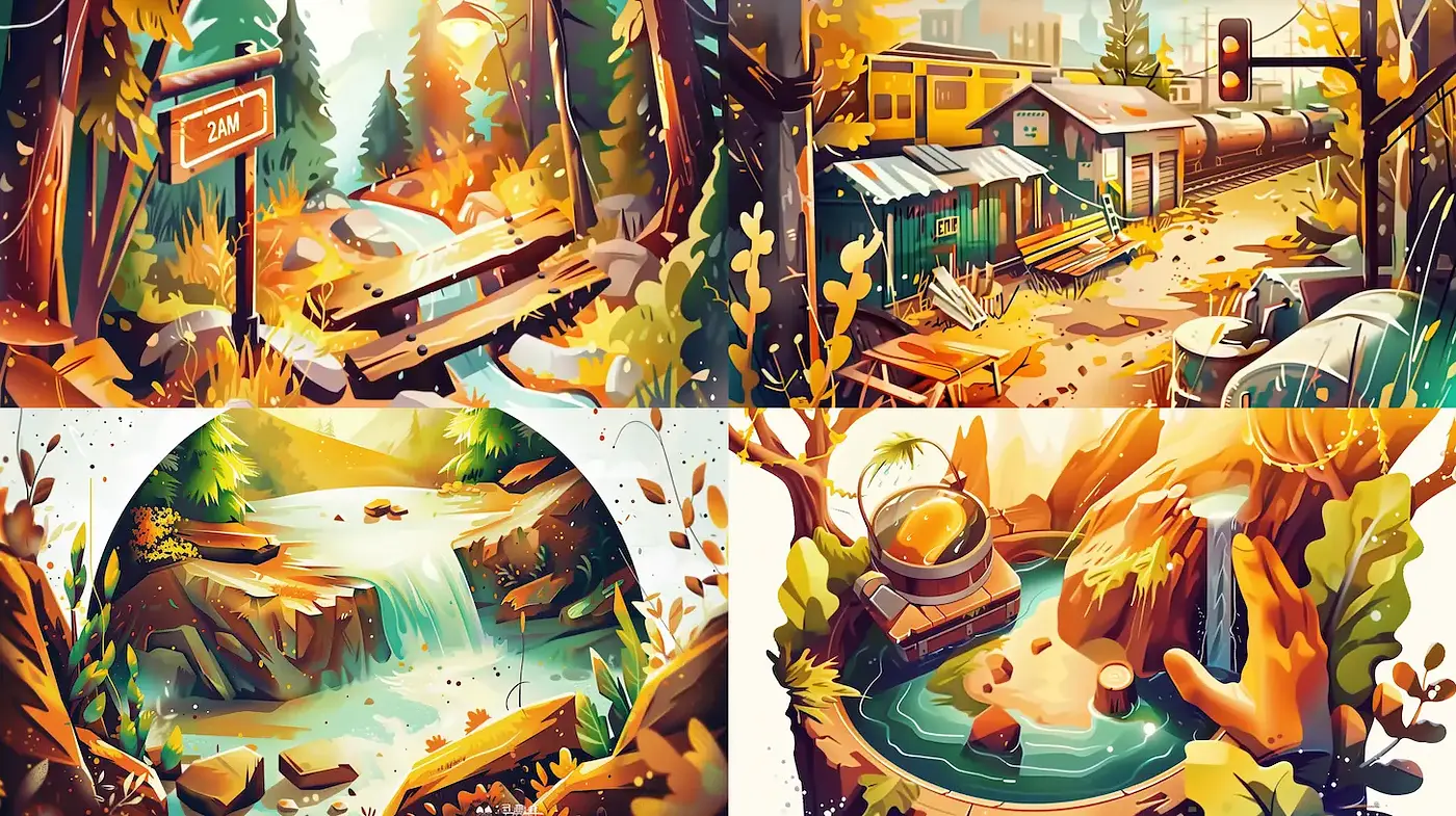 Vibrant and Lively Illustrations with a Whimsical Touch - Midjourney sref style