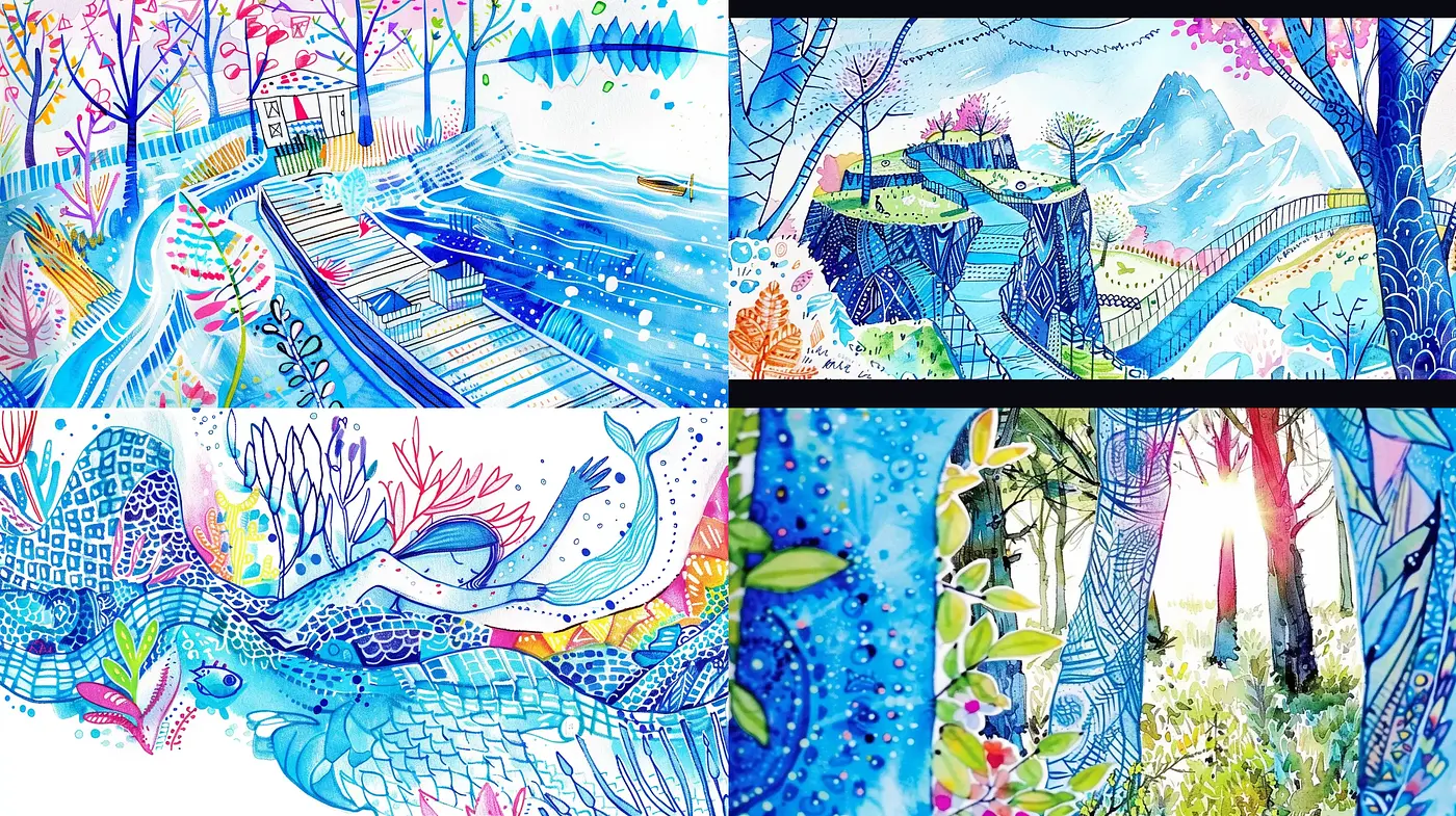 Vibrant Whimsy: A Fusion of Fantasy and Nature in Vivid Hues - Midjourney sref style