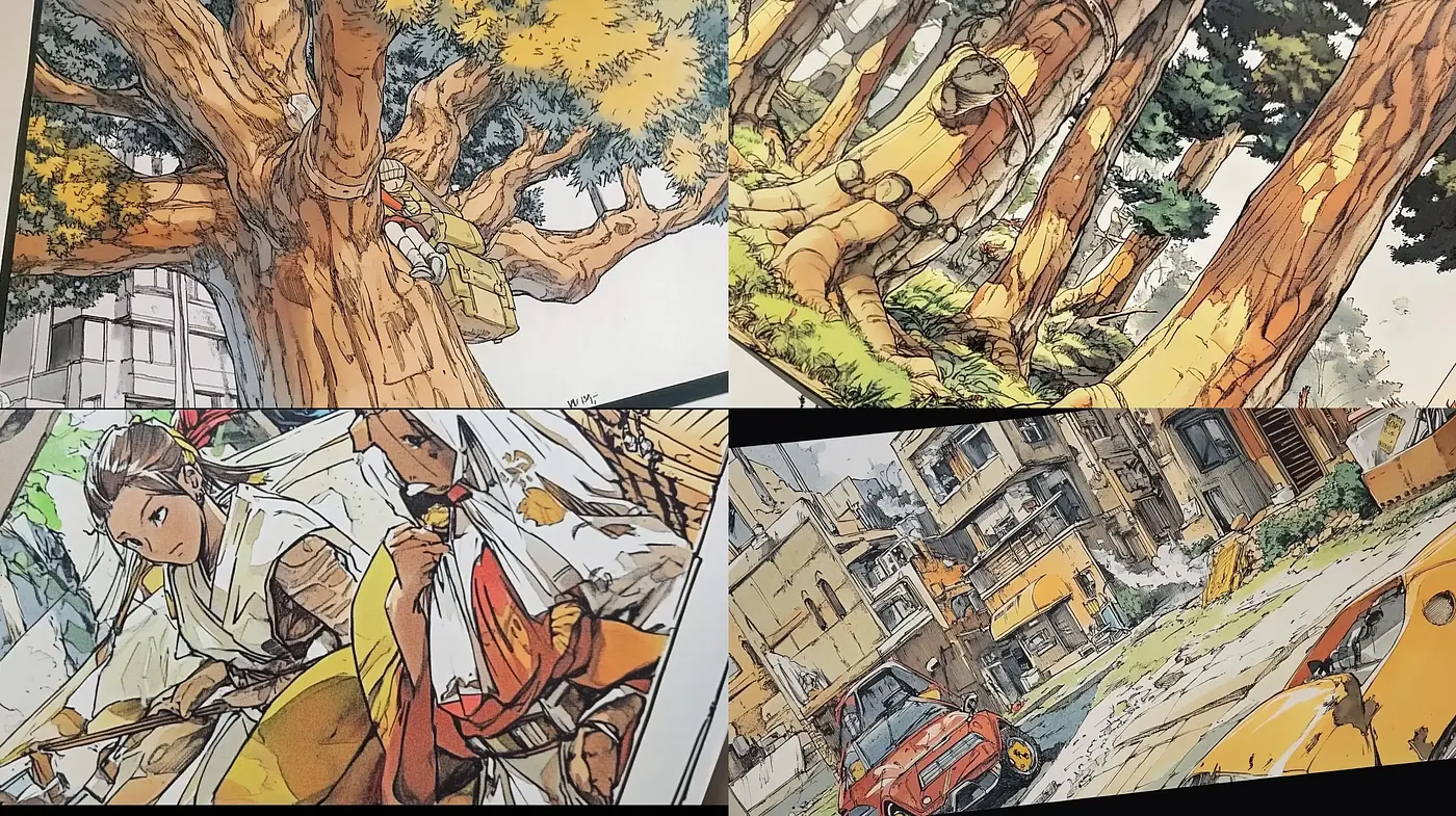 Warm-Toned Vintage-Inspired Pen and Ink Illustrations - Midjourney sref style