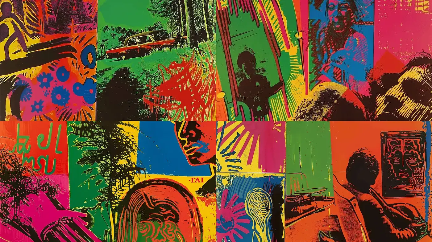 Vibrant Graphic Art Inspired by Pop Culture Aesthetics - Midjourney sref style