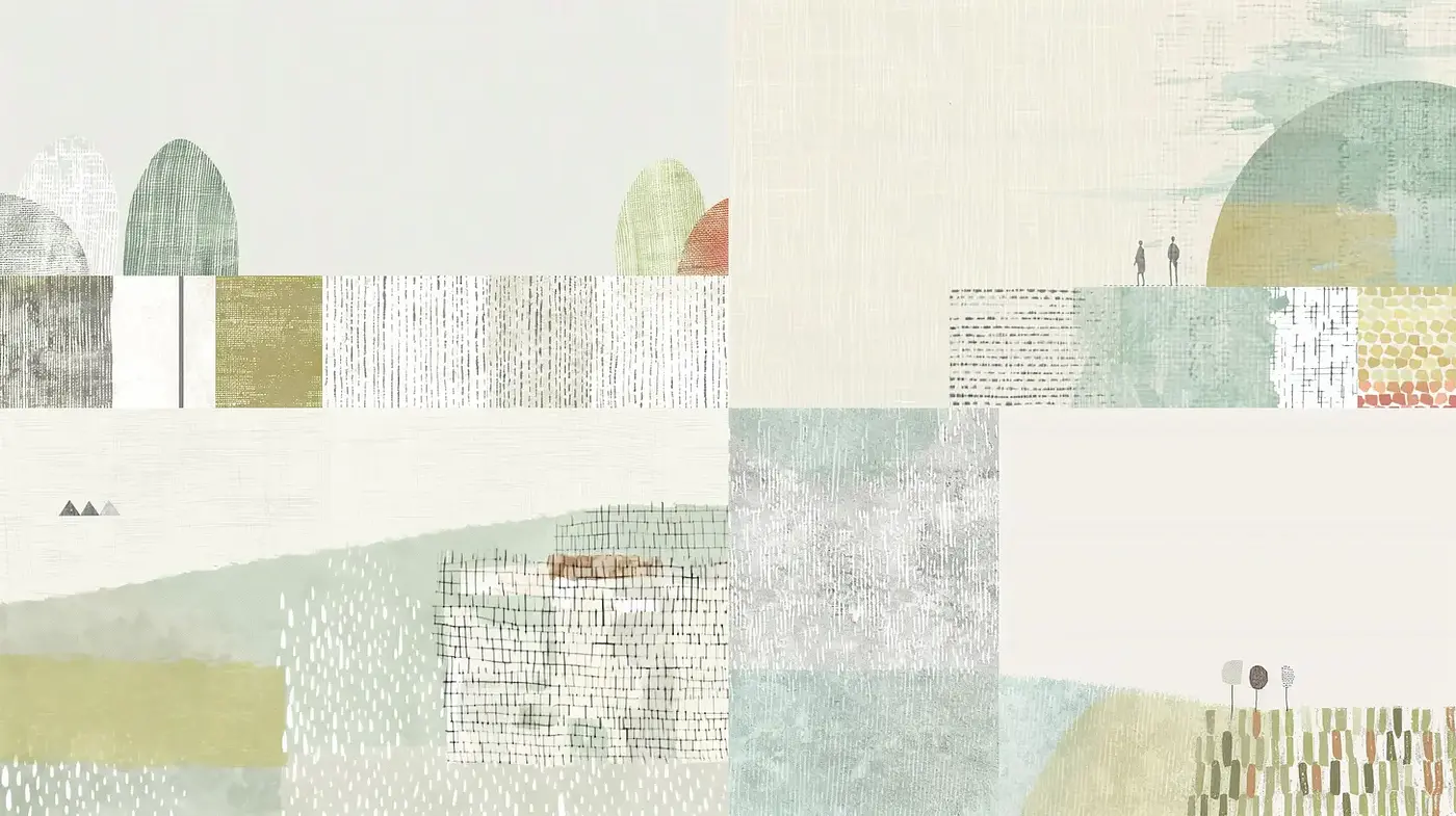 Contemporary Abstract Landscape with Organic Patterns - Midjourney sref style