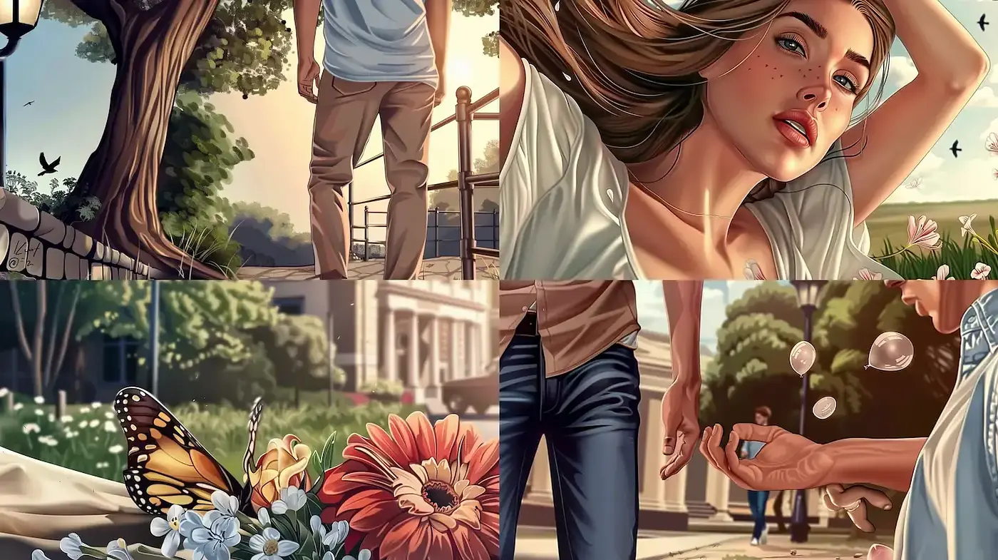 Stylized Illustrations with a Whimsical Touch of Nature and Humanity - Midjourney sref style