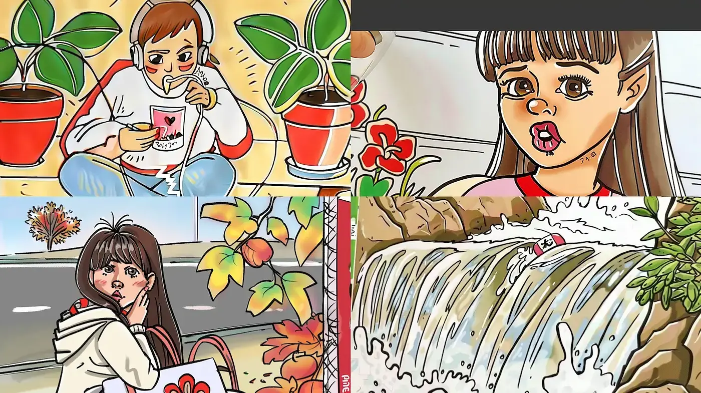 Charming and Colorful Illustrations with a Contemporary Flair - Midjourney sref style