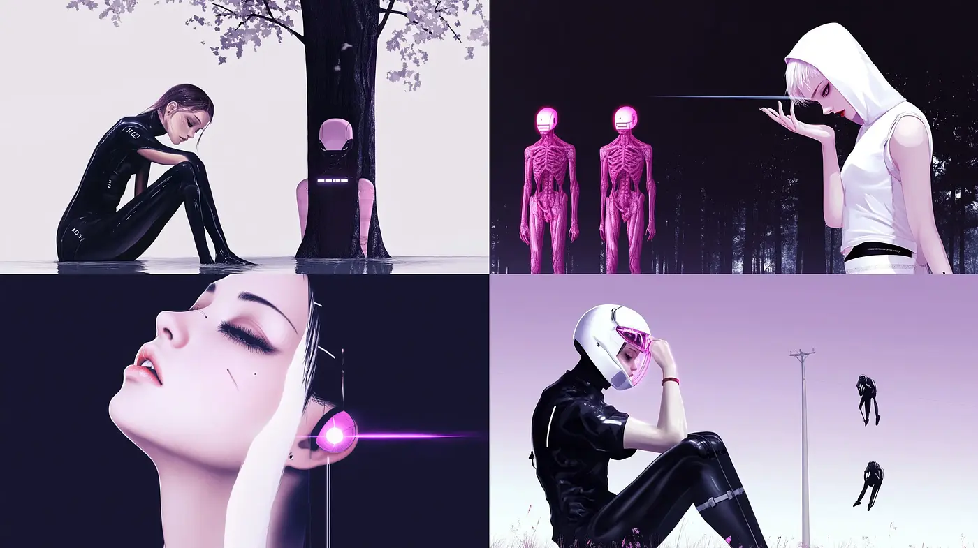 Futuristic Elegance with Muted Monochromatic Harmony - Midjourney sref style