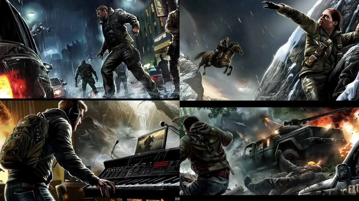 Dynamic and Intense Action Scenes with a Gritty Realism - Midjourney sref style