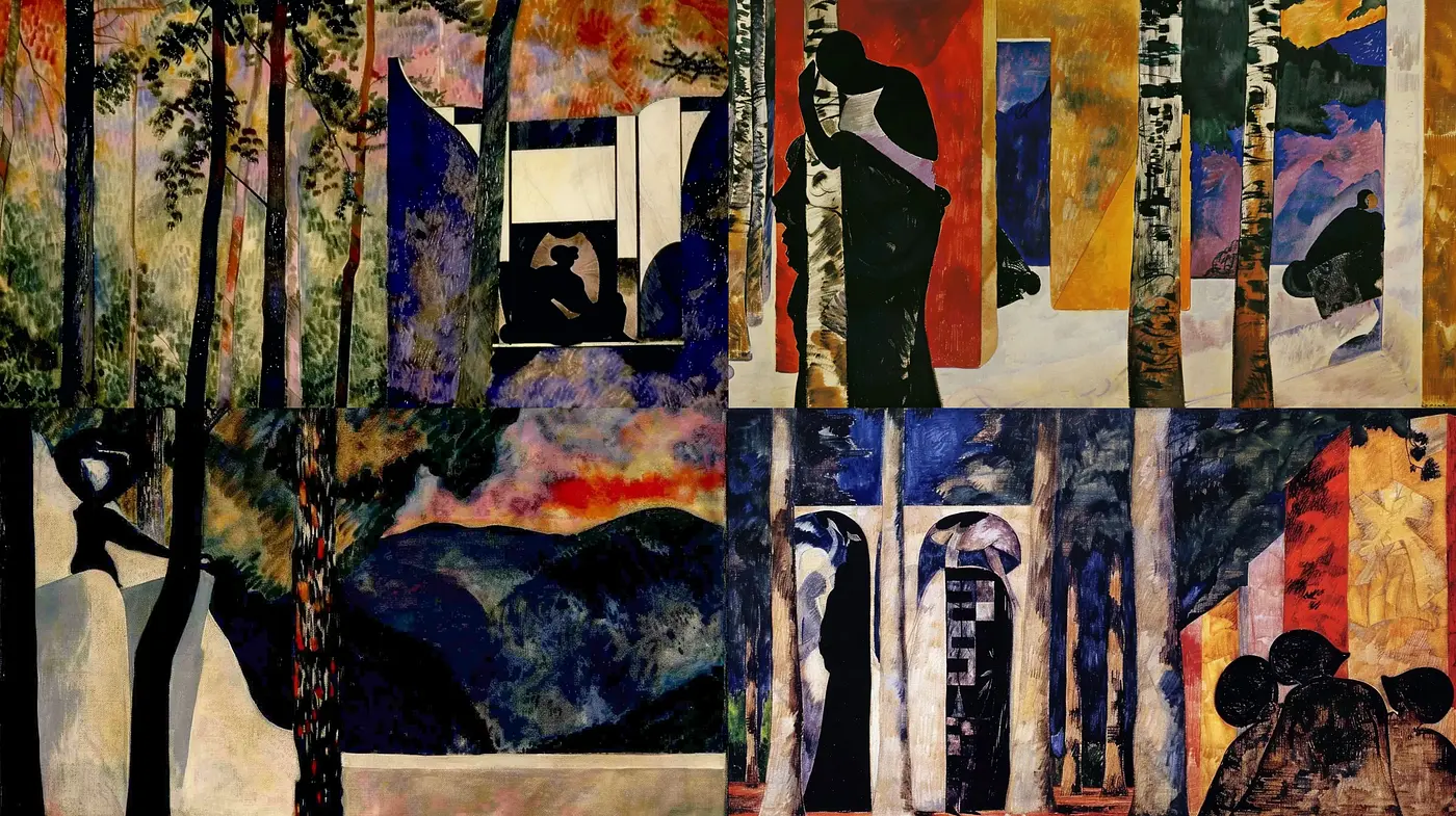 Abstract Expressionist Montage with Rich Textures and Invigorating Color Blends - Midjourney sref style