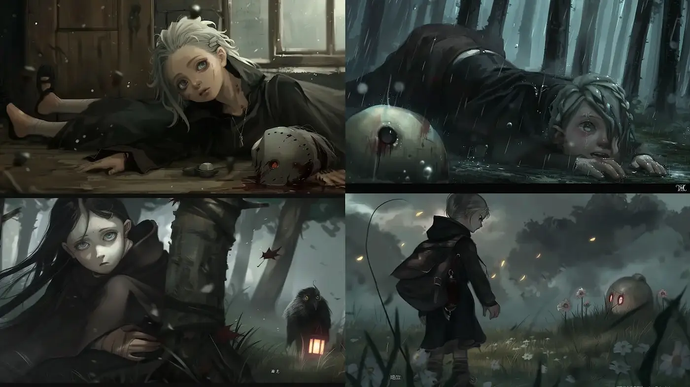 Eerie and Atmospheric Dark Fiction with Subtle Whimsical Elements - Midjourney sref style