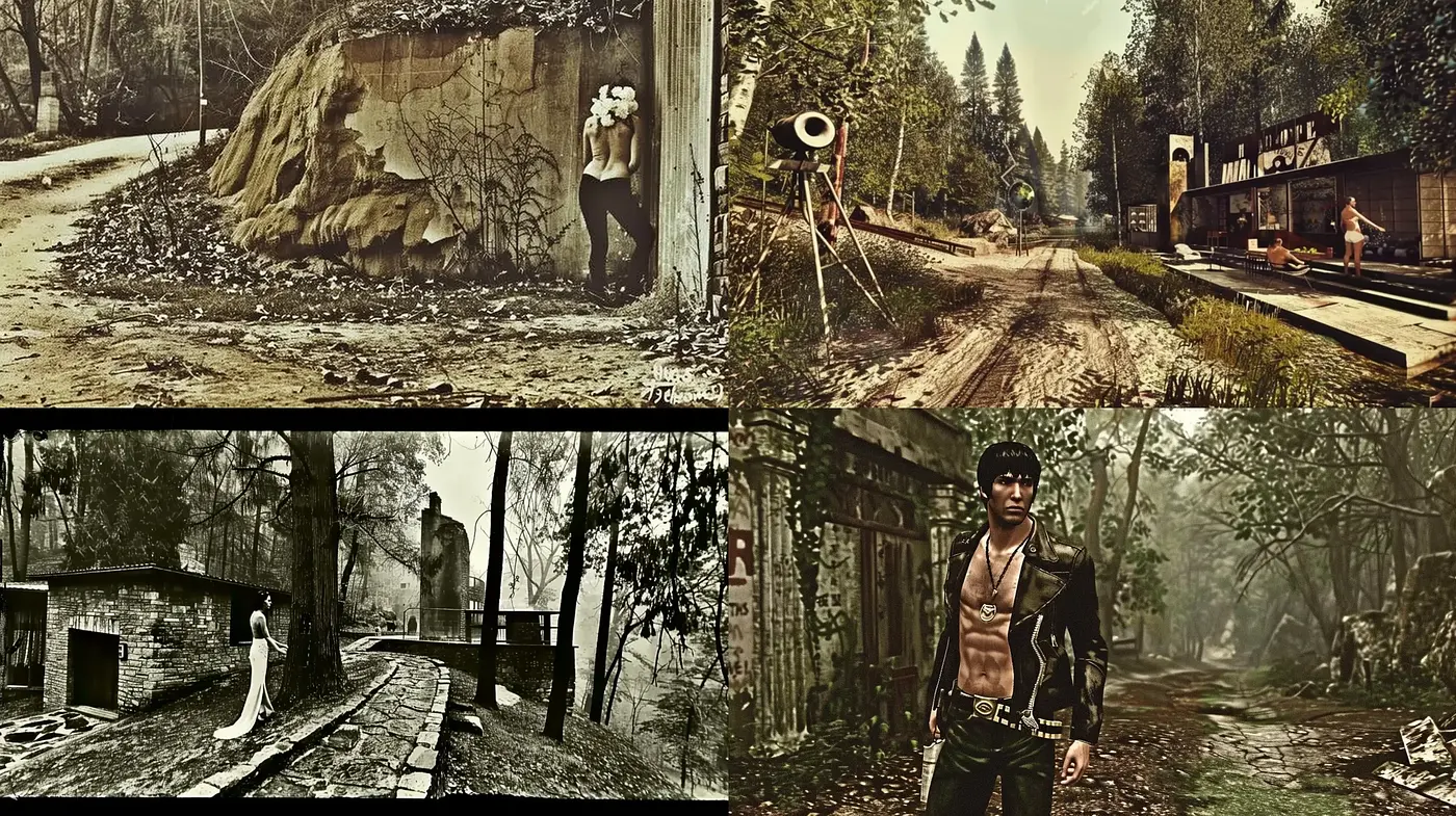 Post-Apocalyptic Serenity: A Blend of Desolation and Harmony in Art - Midjourney sref style