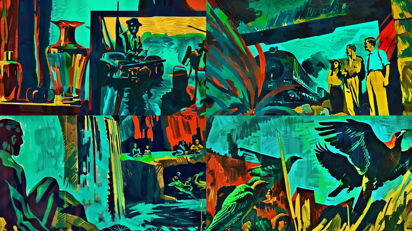 Vibrant Expressionist Fusion with Contemporary Digital Brushwork - Midjourney sref style