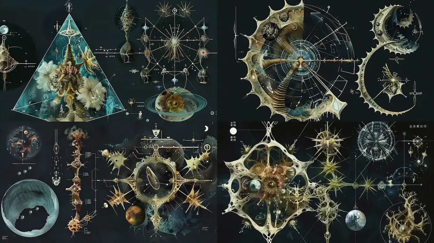 Abstract Science Fiction Aesthetic with Organic Shapes and Textures - Midjourney sref style
