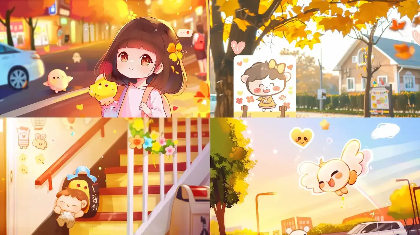 Charming Whimsical Illustrations Evoking a Playful Atmosphere - Midjourney sref style