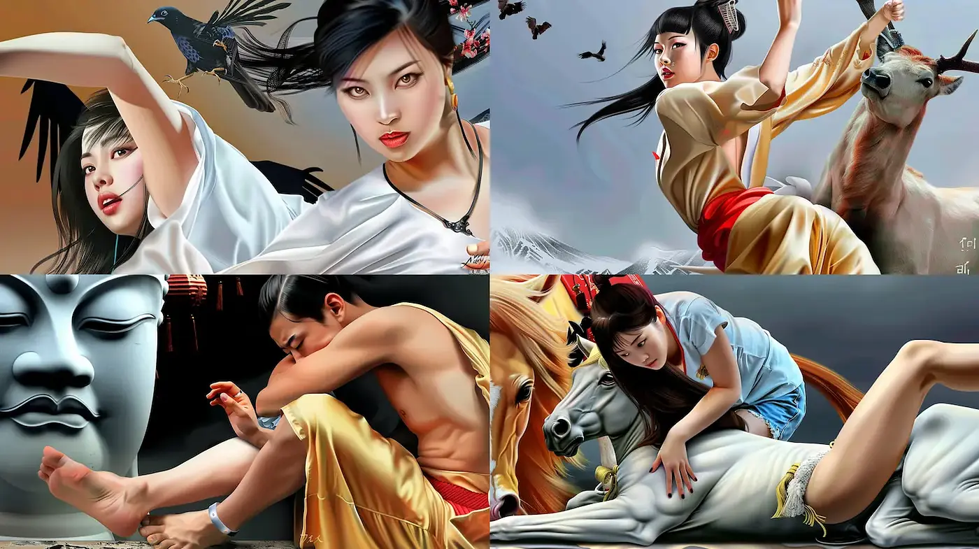 Stylized and Ethereal Portraits with a Mythical Essence - Midjourney sref style