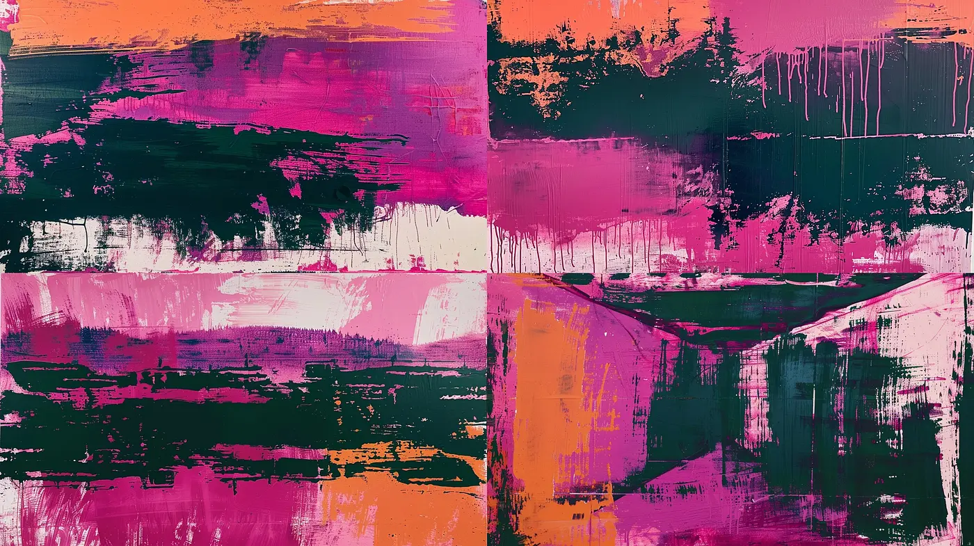 Coalescence of Vivid Abstraction and Dynamic Brushwork - Midjourney sref style