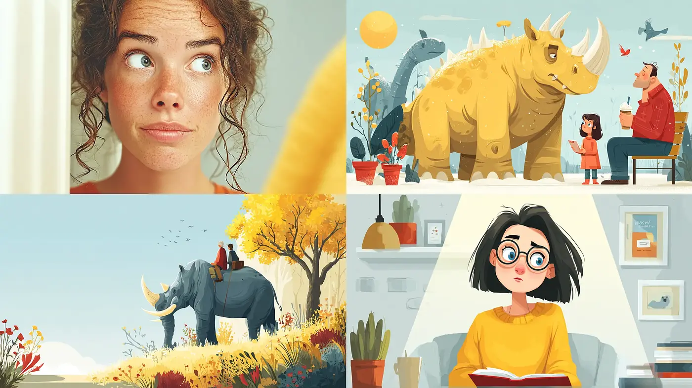 Whimsical and Modern Illustrative Style with Bold Colors - Midjourney sref style