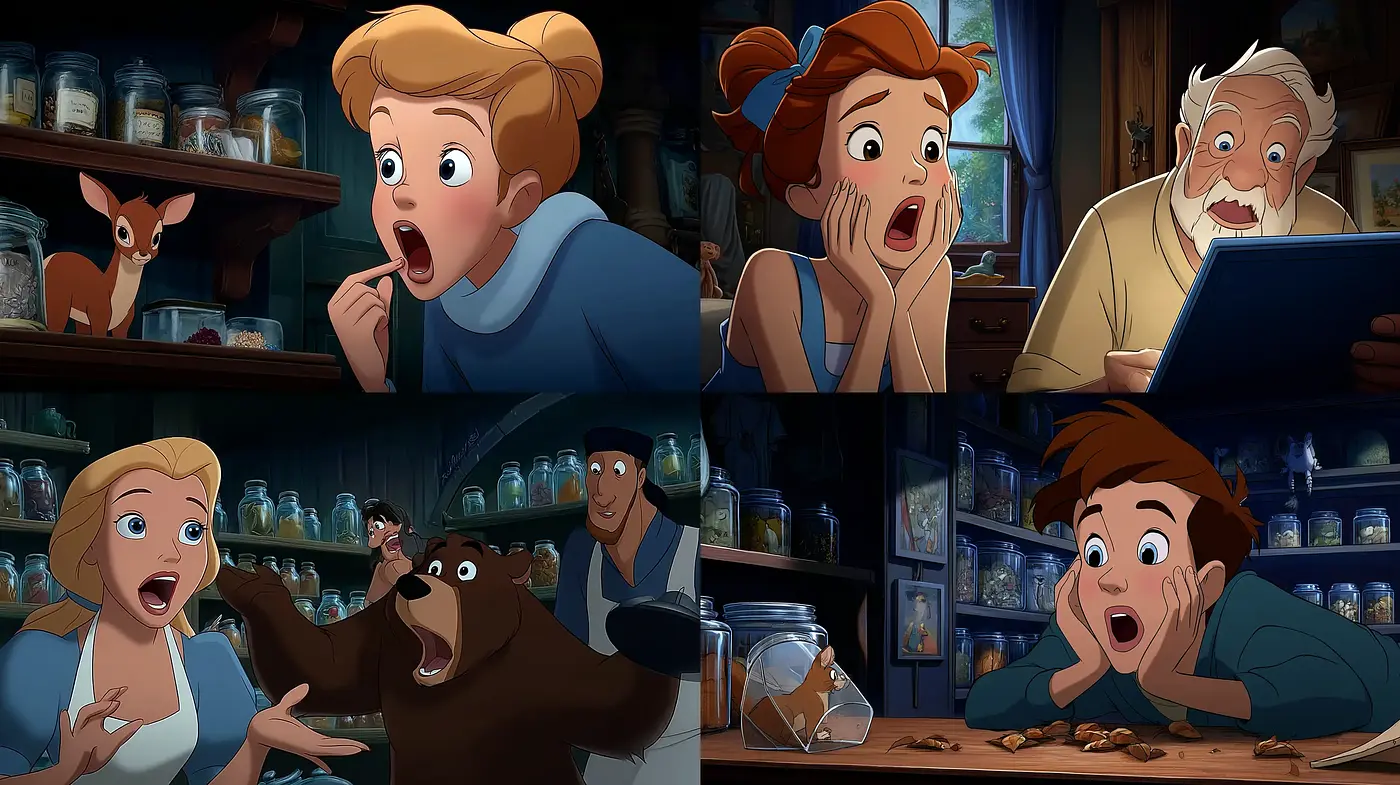 Playful and Whimsical Animation Style with Strong Emotional Expressions - Midjourney sref style