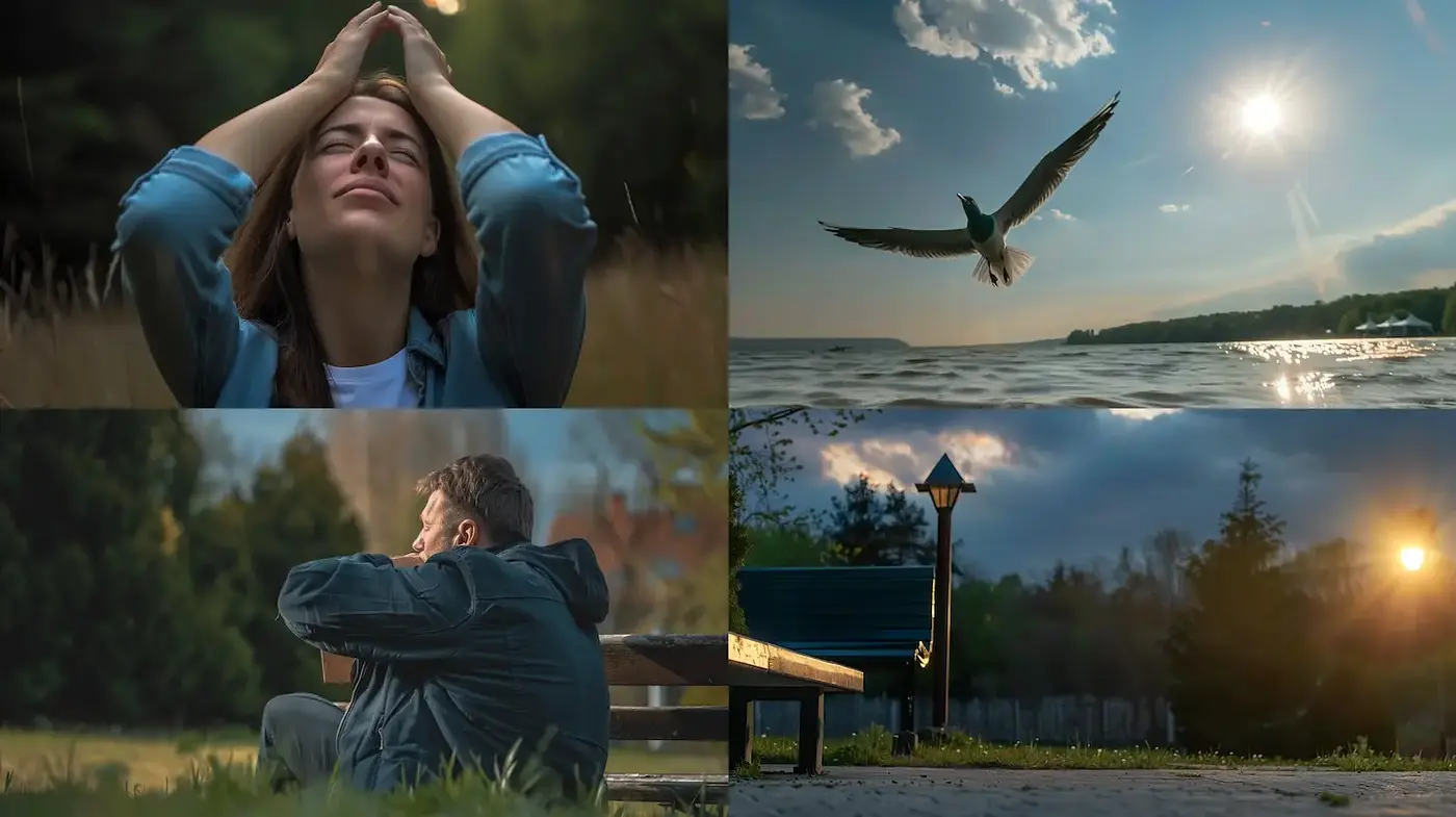 Serene and emotive landscapes with natural elements and dynamic skies - Midjourney sref style