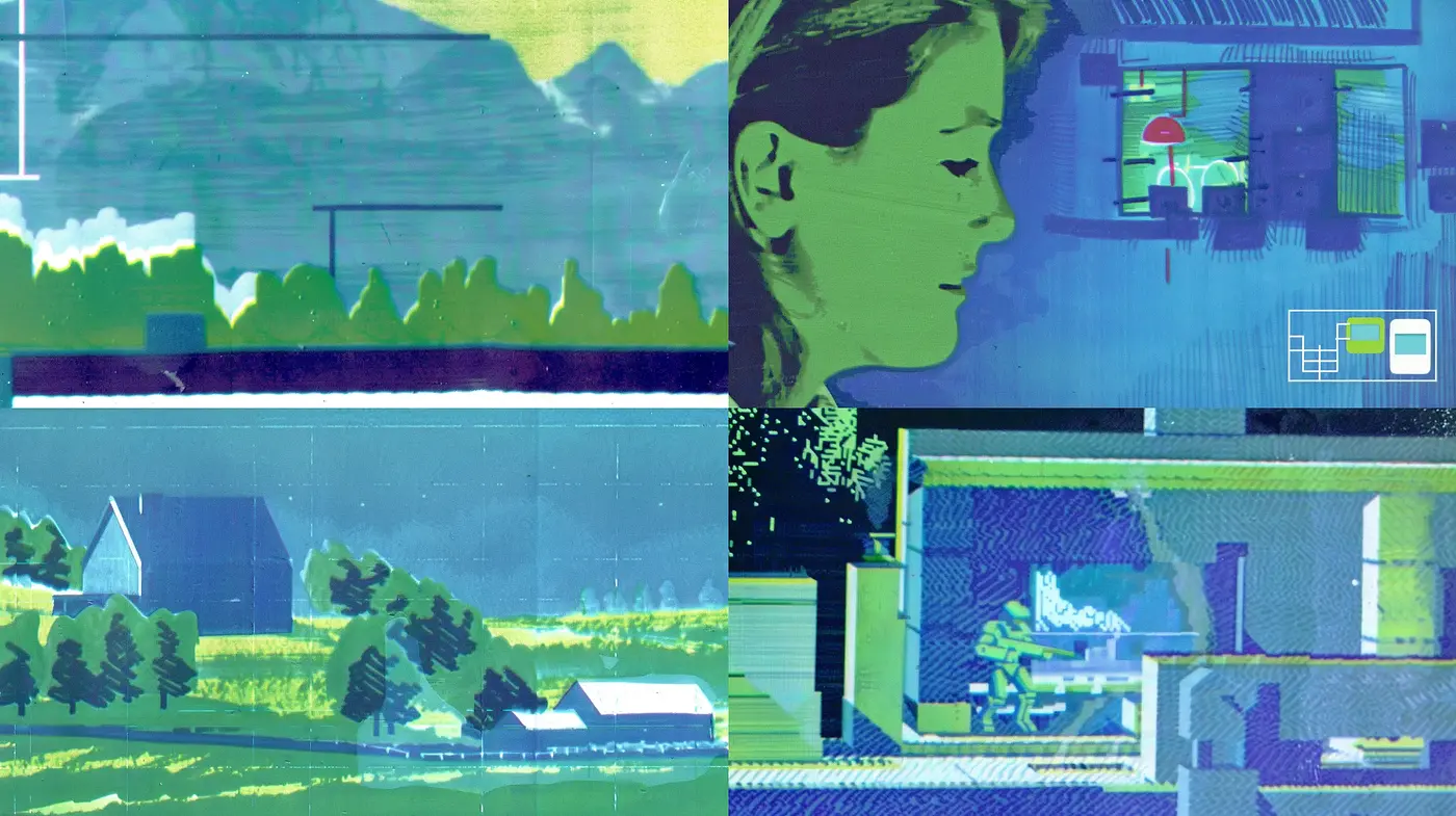 Digitized Pastoral Dreamscapes with a Retrofuturistic Edge - Midjourney sref style