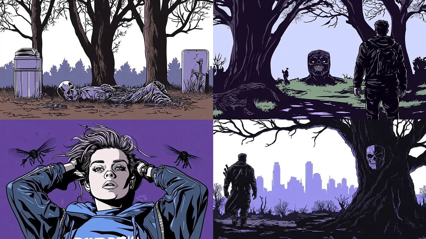 Gothic Nocturne: A Vivid Dance of Shadow and Mauve Twilight - Midjourney sref style