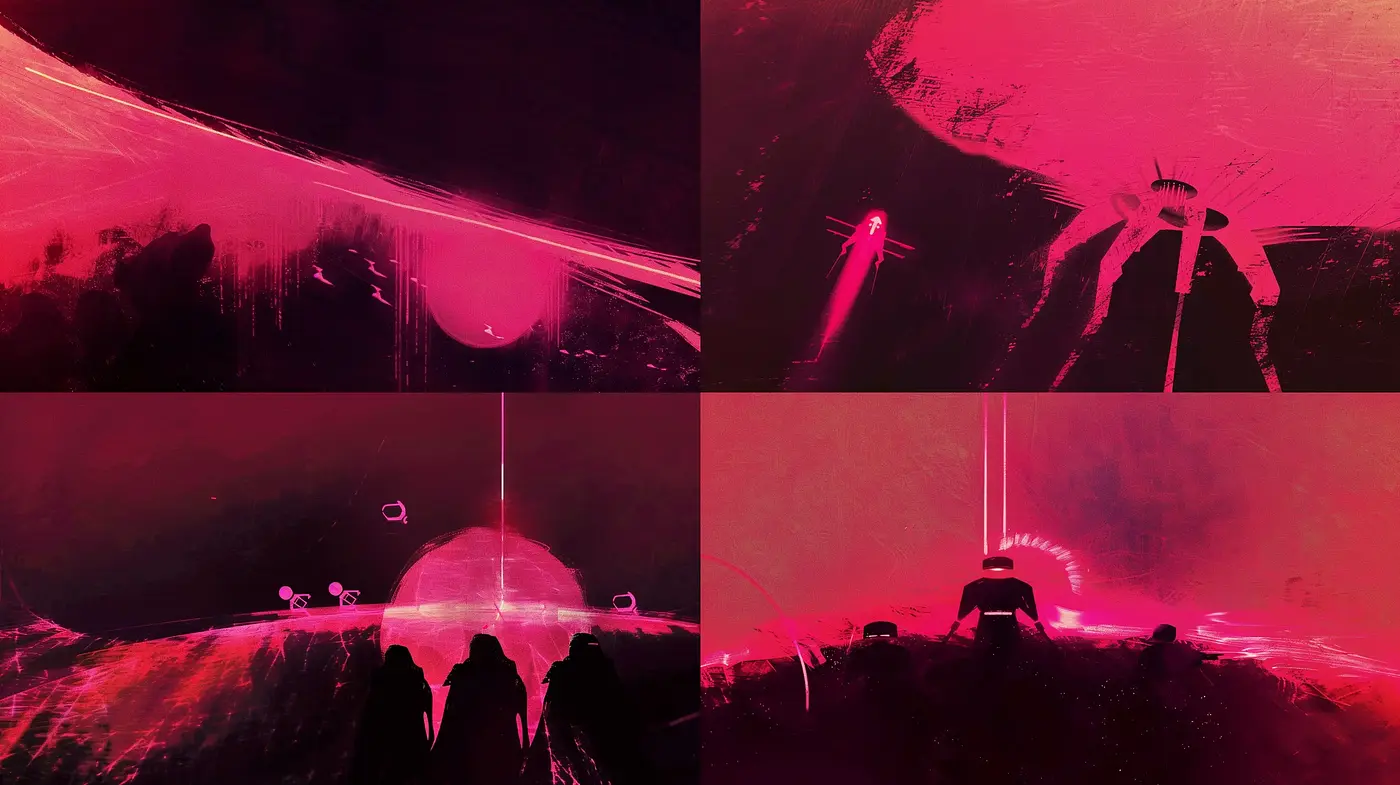 Crimson Echoes: Abstract Expressionist Digital Artscapes - Midjourney sref style