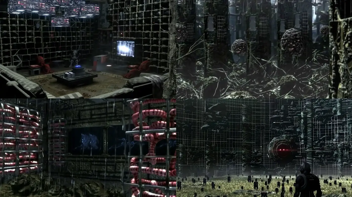 Cybernetic Dreamscape: A Dystopian Vision of Machine Overlords - Midjourney sref style