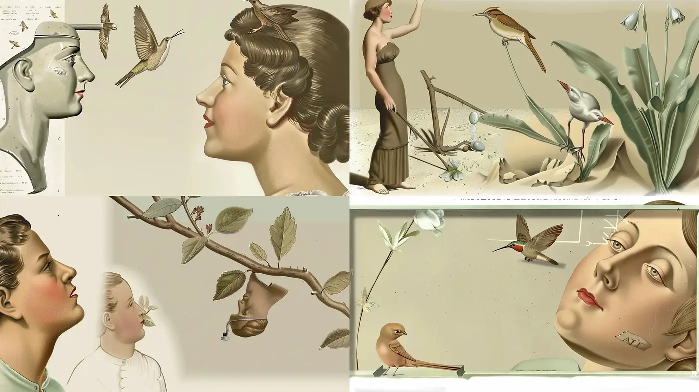 Ethereal Nature-Inspired Dreamscapes with a Surreal Vintage Allure - Midjourney sref style