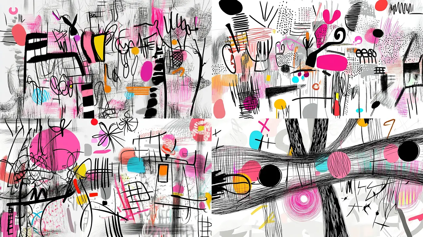 Abstract Expressionistic Flourishes with Contemporary Street Art Vibes - Midjourney sref style