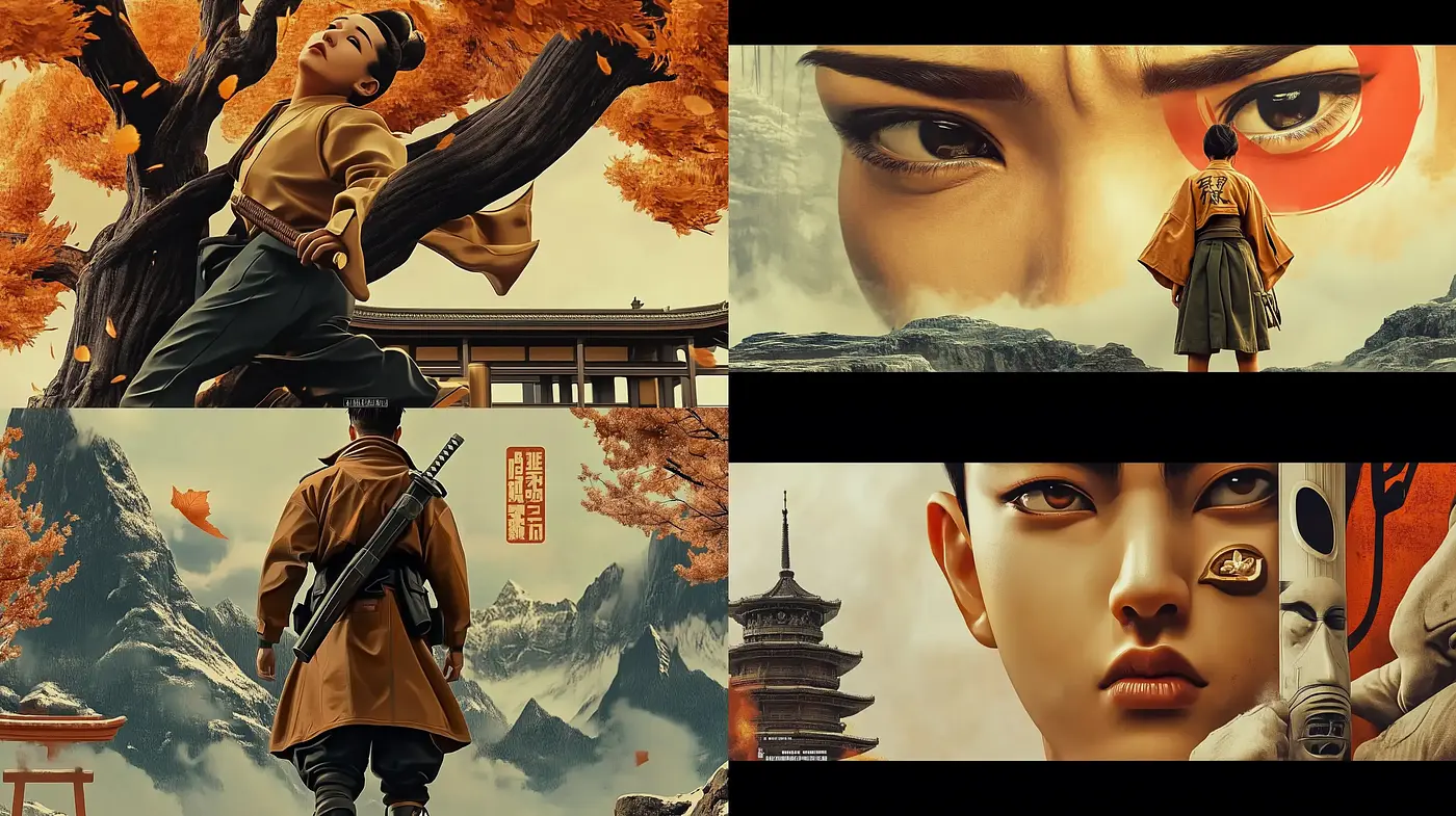 Epic Saga of a Warrior's Journey: A Cinematic Tapestry of Vibrant Hues and Intense Emotion - Midjourney sref style