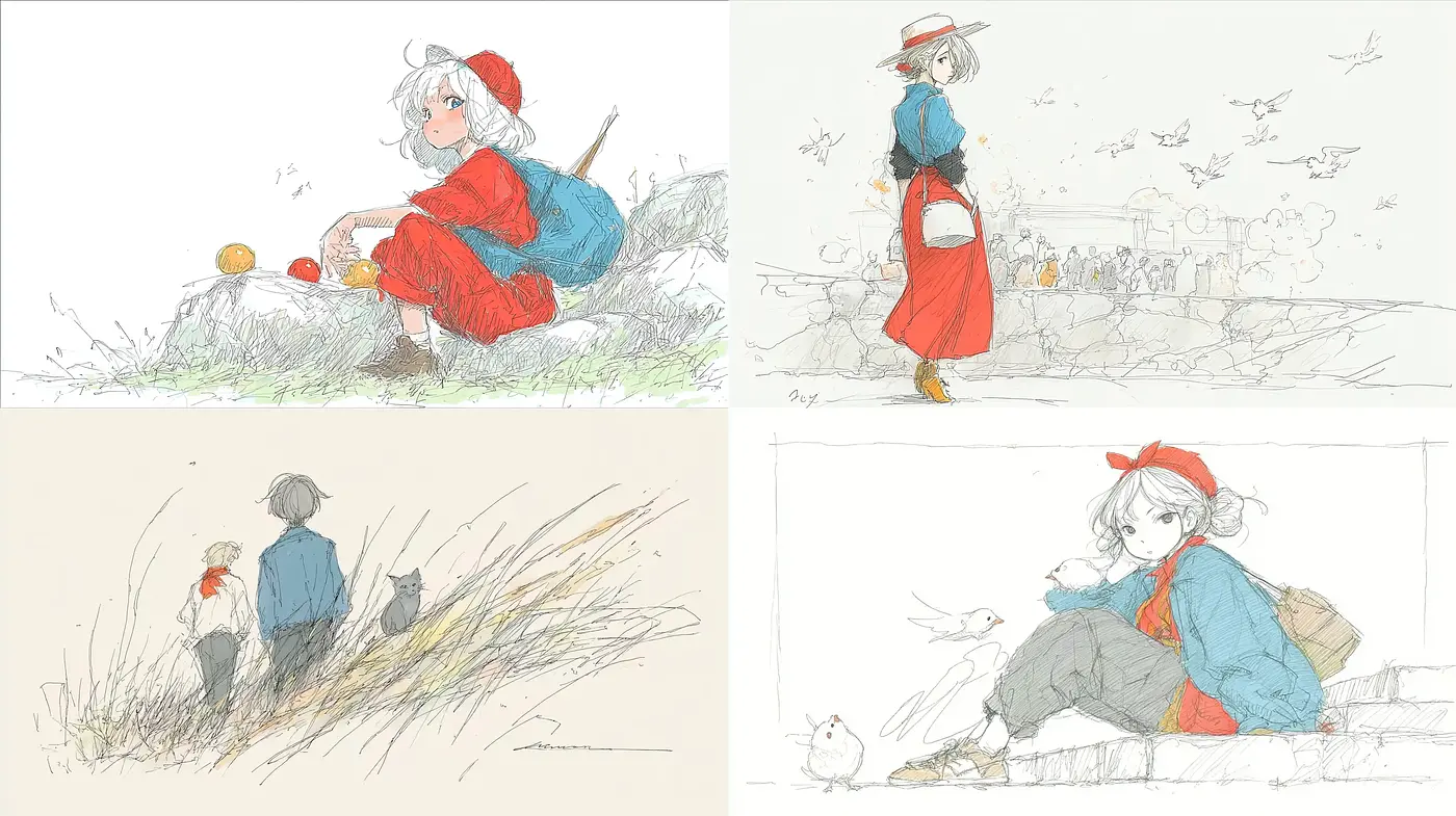 Whimsical and Playful Illustrations with a Soft Color Palette - Midjourney sref style