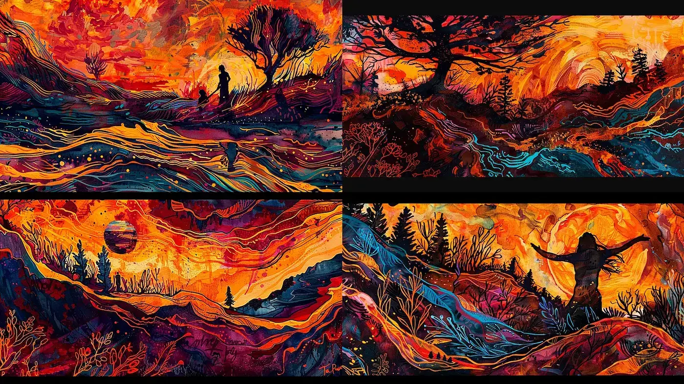 Dynamic and Vibrant Expression of Nature's Essence - Midjourney sref style